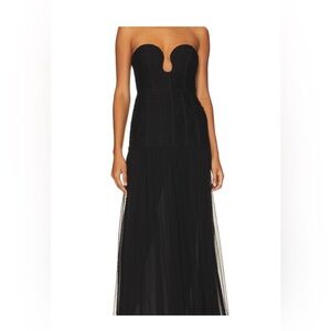 Shona joy Isola Strapless Midi Dress in Black